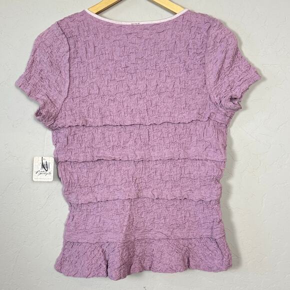 Free People NWT Women's Size Large Krystal Tee Top Lavender Fairy Whimsy Y2K - Picture 2 of 9